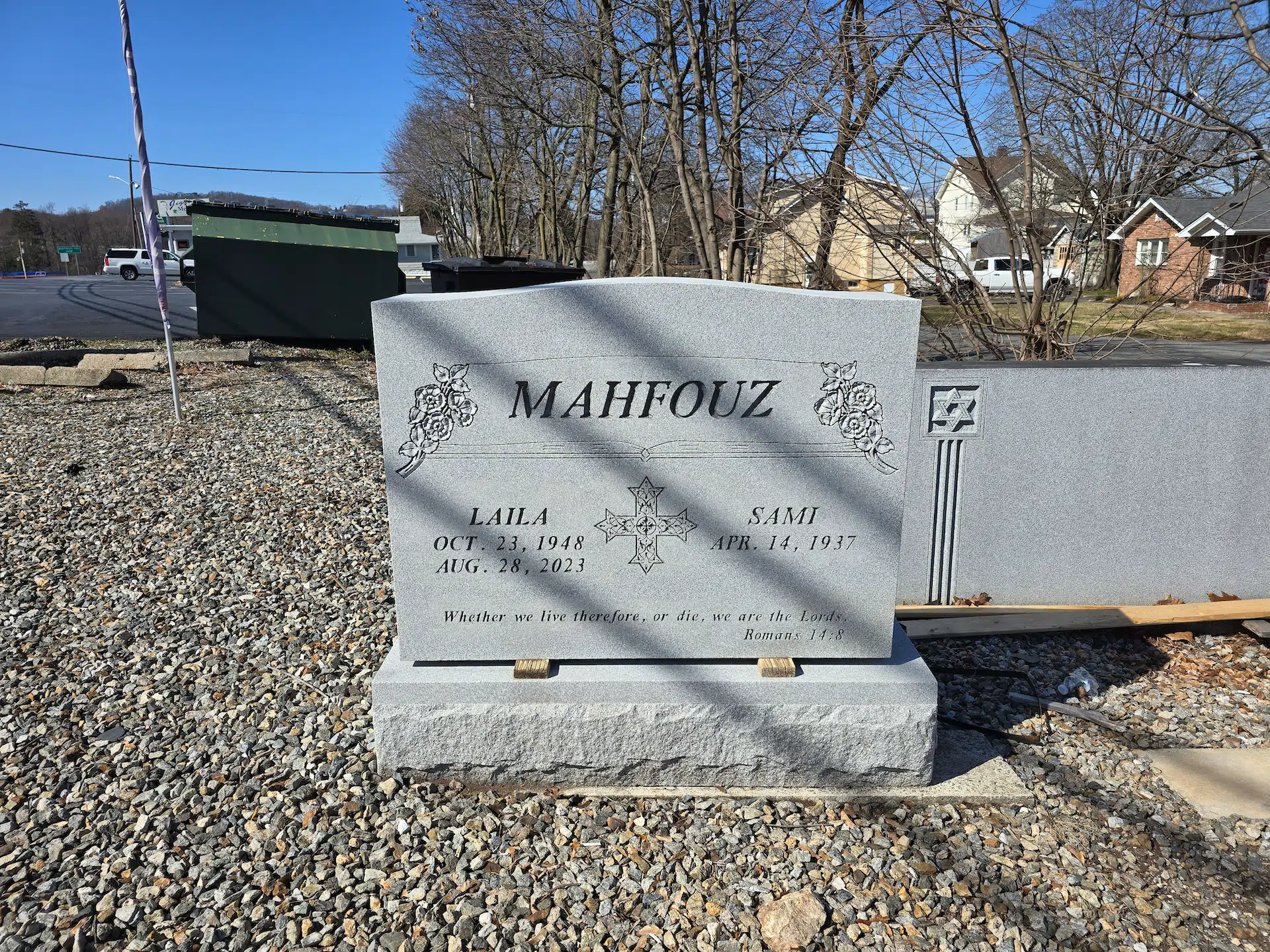 Granite Memorial Bench hand-carved by Memorial Bench Finder in NJ — image 2